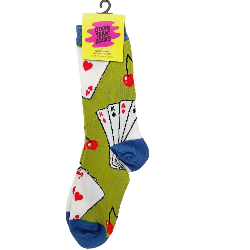 Women Boy Sock OOOH GEEZ! Ace King Cherry Play Card Spade Heart Casino Gambling